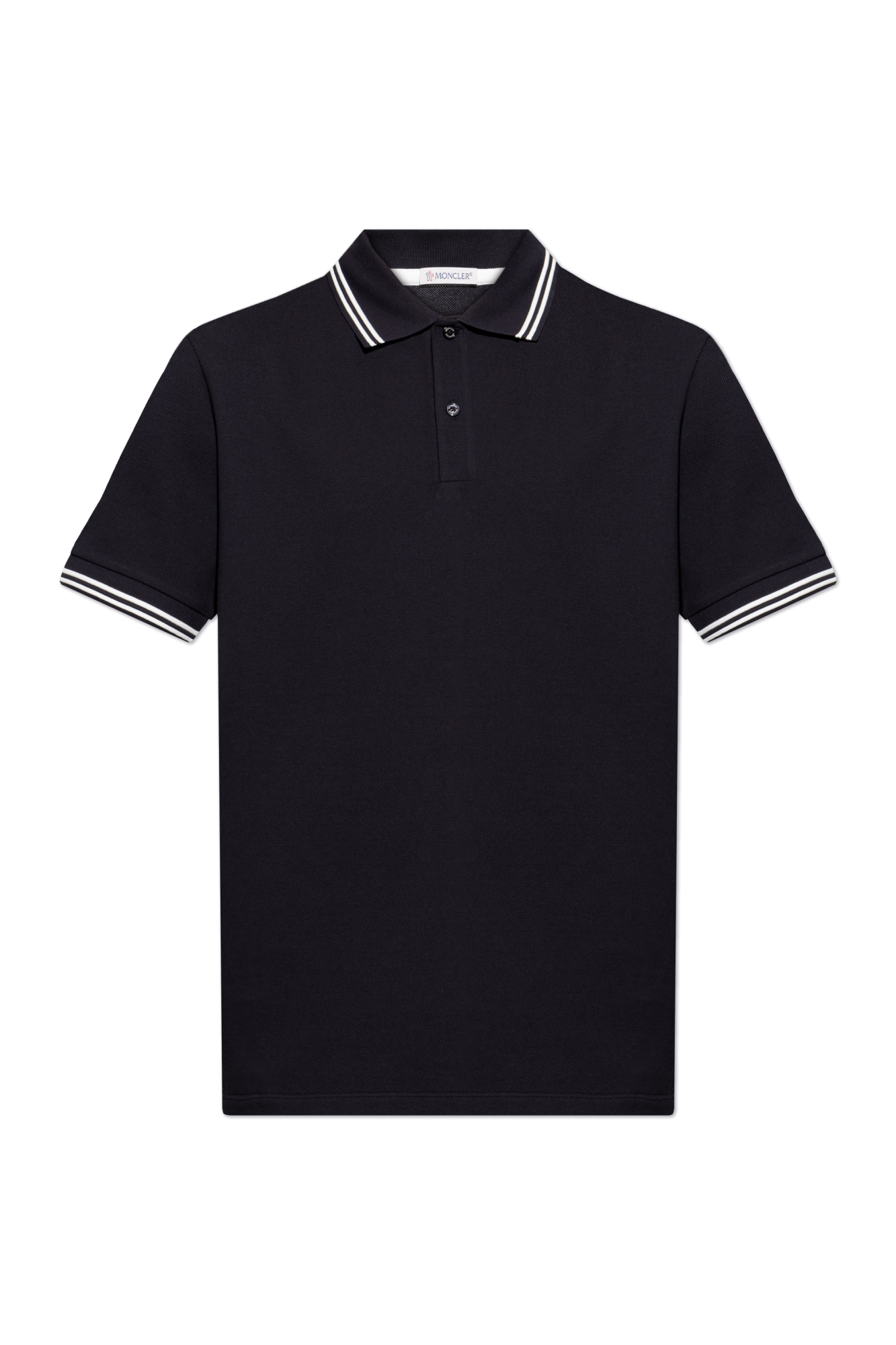 Tシャツ・カットソー MONCLER FW25 SS POLO (K20918A00012 84556 001) Czarny Polo z logo Moncler - Vitkac Polska
